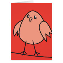 red sparrow greeting card