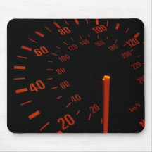 Red Speedometer Dial Mouse Pads