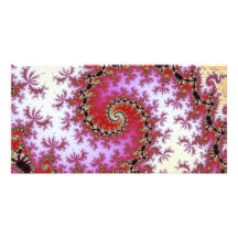 Red Spiral Fractal Design Photo Cards