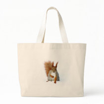 Red Squirrel sitting on snow Canvas Bags