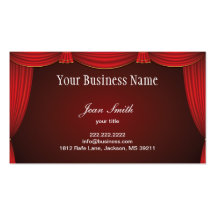 Red Stage Curtain Business Card