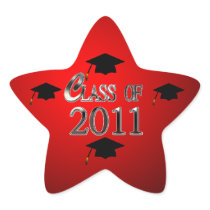 Red Star Class Of 2011 Graduation Stickers