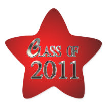 Red Star Class Of 2011 Graduation Stickers
