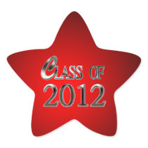 Red Star Class Of 2012 Graduation Stickers