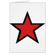 Red Star! Cool Red Star productcs! Greeting Cards