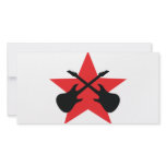 Red Star crossed guitars Customized Photo Card