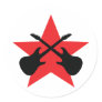Red Star crossed guitars Round Stickers