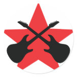 Red Star crossed guitars Stickers