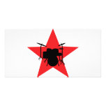 red star drum drummer photo card