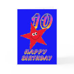 Red Star Happy 10th Birthday Card