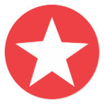 Red Star Icon Round Sticker