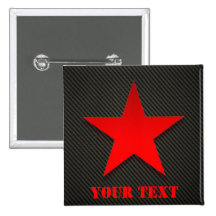 Red Star on Black Carbon Fibre Pin