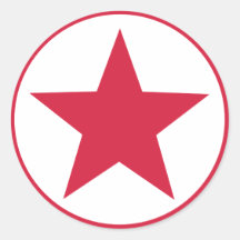 Red star round sticker