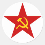 Red Star Round Stickers