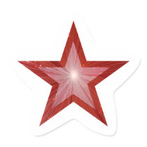 Red Star star-shape sticker white