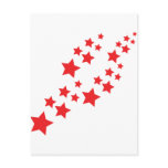 red stars falling postcard