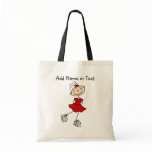 Red Stick Figure Girl Ice Skater Customised Bag