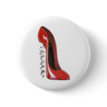 Red Stiletto Corkscrew Heel Shoe Button