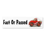 Red Stock Car Fast Or Passed Bumper Sticker bumper stickers