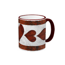 Red Stone Hearts Mugs