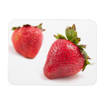 Red Strawberries Rectangle Magnets