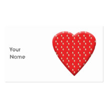 Red Strawberry Heart. Business Card Templates