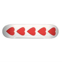 Red Strawberry Heart. Custom Skateboard