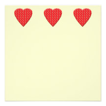 Red Strawberry Heart. Invitations