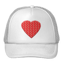Red Strawberry Heart. Mesh Hat