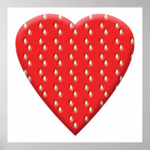 Red Strawberry Heart. Posters