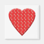 Red Strawberry Heart. Refrigerator Magnets