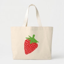 red strawberry icon canvas bag
