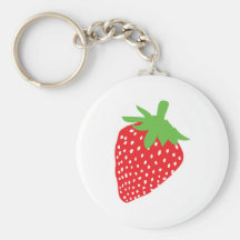 red strawberry icon key chains