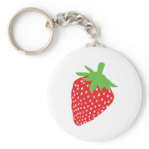 red strawberry icon key chains