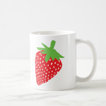 red strawberry icon mugs