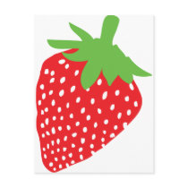 red strawberry icon post card