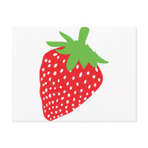red strawberry icon post cards