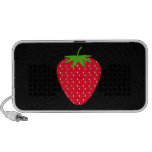 Red Strawberry on Black. Portable Speakers