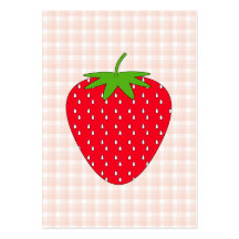 Red Strawberry on Gingham Check. Business Card Templates