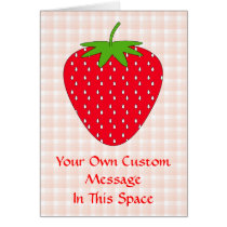 Red Strawberry on Gingham Check. Cards