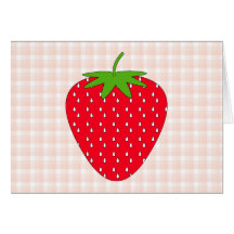 Red Strawberry on Gingham Check. Greeting Card