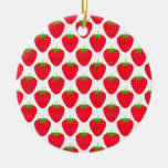 Red Strawberry Pattern. ornaments