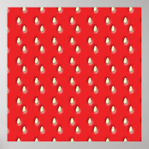 Red Strawberry Pattern. Posters