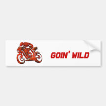 Red Streaks Embossed Motorcycle Racer Bumper Sticker