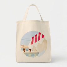 Red Stripes Tote Canvas Bags