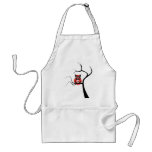 Red Sugar Skull Owl in Tree Apron