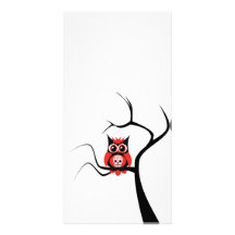Red Sugar Skull Owl in Tree Photo Card