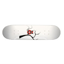 Red Sugar Skull Owl in Tree Skateboard
