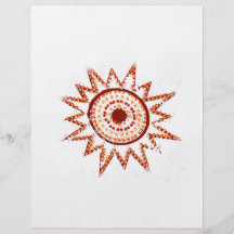 Red Sun in Lights Grunge Cutout Flyer Design