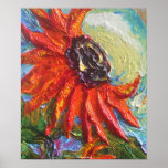 Red Sunflower Fine Art Poster